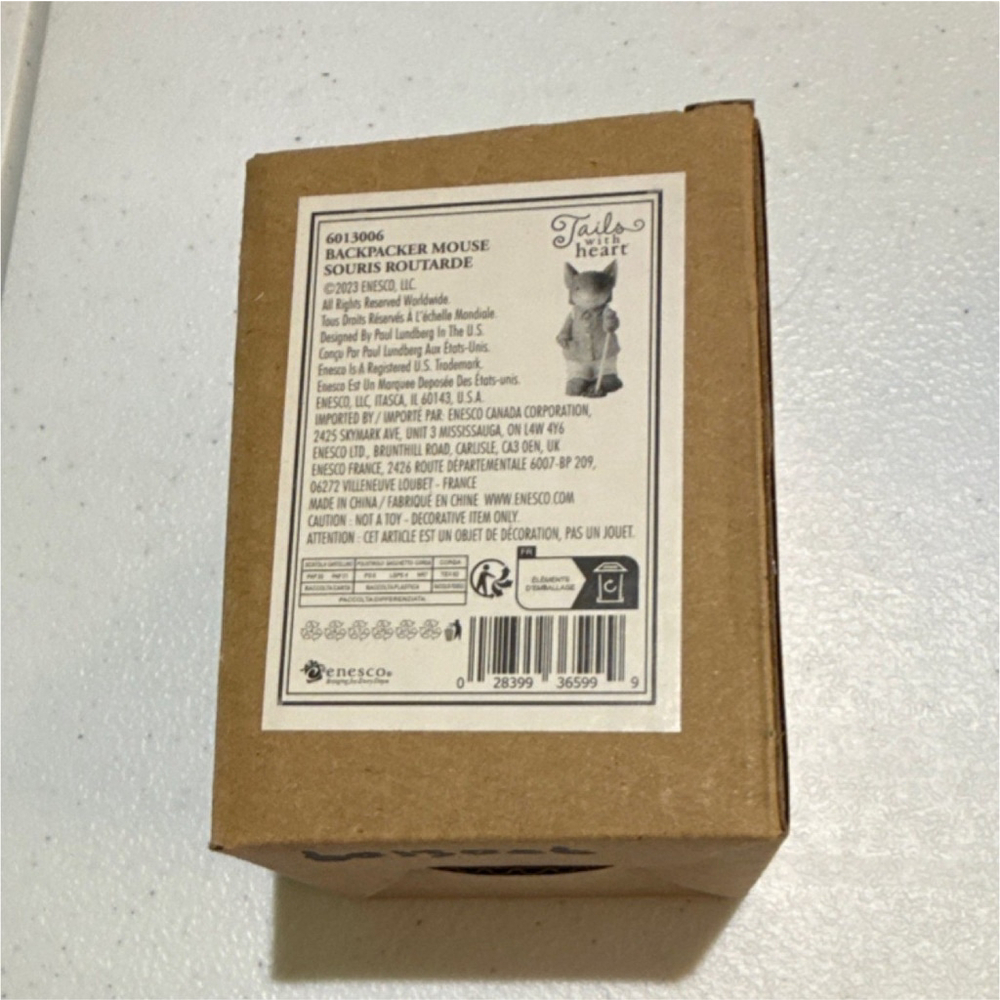 Enesco Tails with Heart Backpacker Mouse Figurine Resin Painted Boxed 2023 - Picture 2 of 2